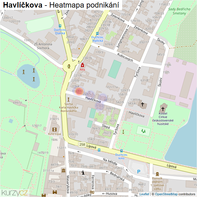 Mapa Havlíčkova - Firmy v ulici.