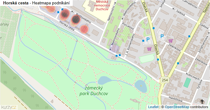 Horská cesta - mapa podnikání