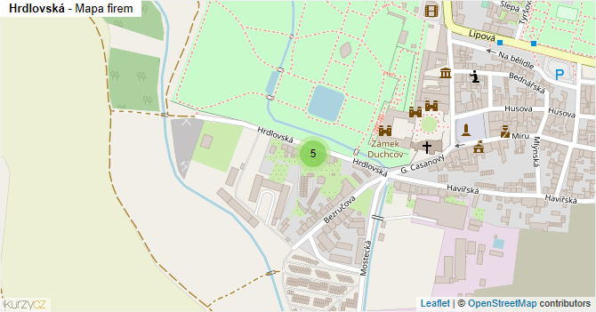 Hrdlovská - mapa firem