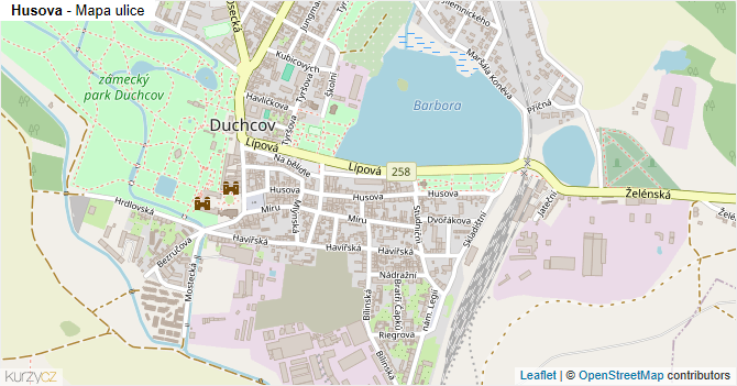 Husova - mapa ulice