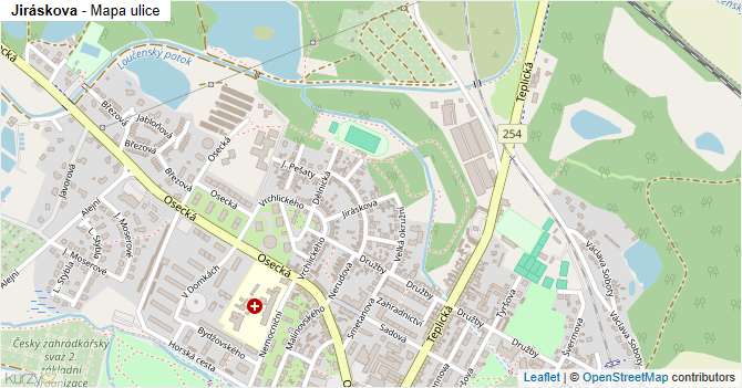 Jiráskova - mapa ulice
