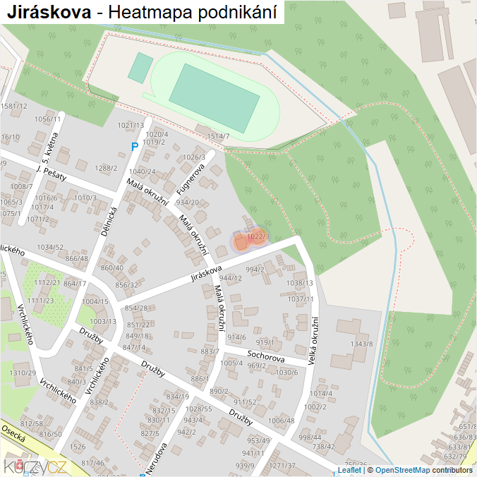 Mapa Jiráskova - Firmy v ulici.