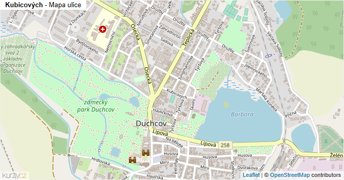 Kubicových - mapa ulice
