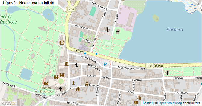 Lípová - mapa podnikání