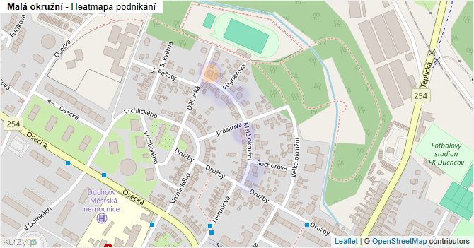 Malá okružní - mapa podnikání