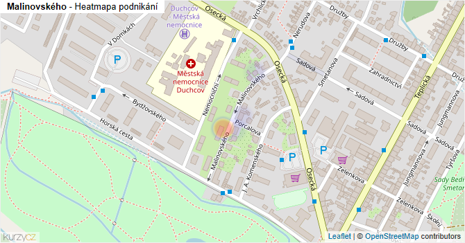 Malinovského - mapa podnikání
