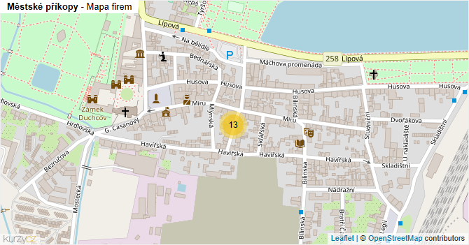 Městské příkopy - mapa firem