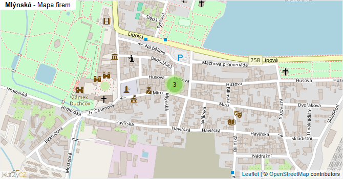 Mlýnská - mapa firem