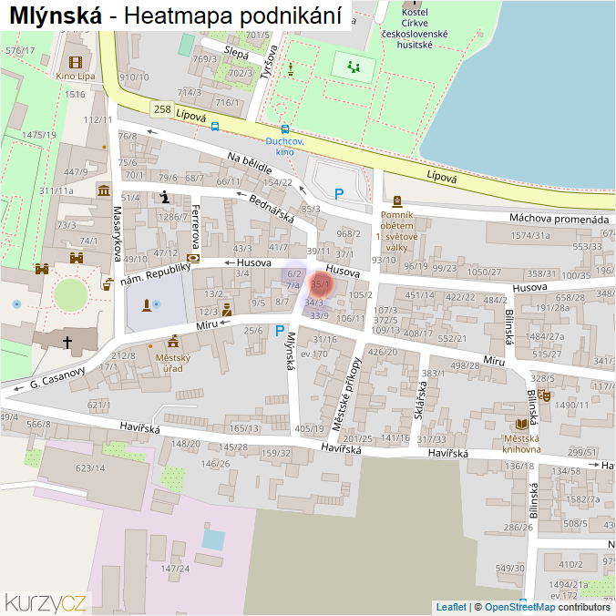 Mapa Mlýnská - Firmy v ulici.