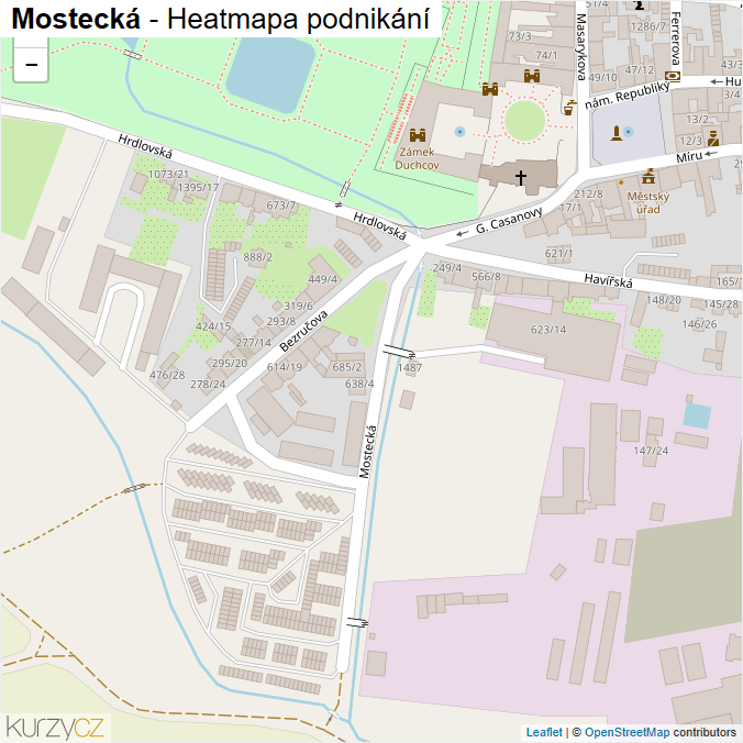 Mapa Mostecká - Firmy v ulici.