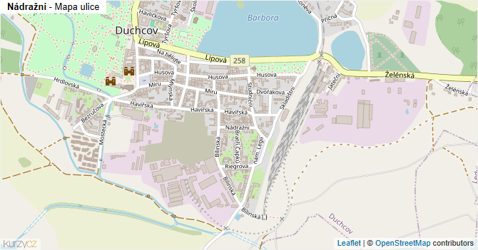 Nádražní - mapa ulice