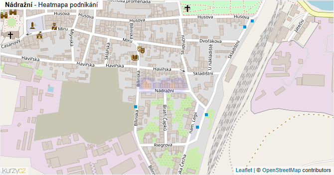 Nádražní - mapa podnikání