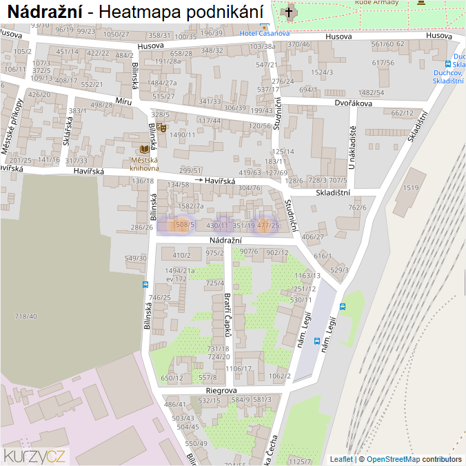 Mapa Nádražní - Firmy v ulici.