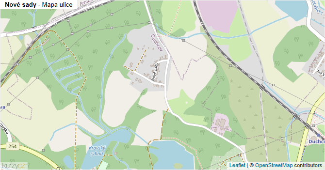 Nové sady - mapa ulice