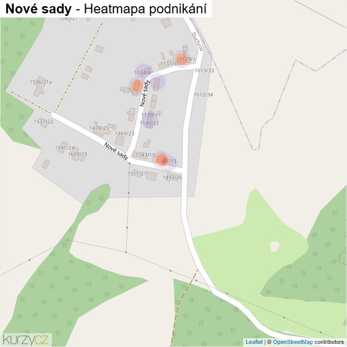 Mapa Nové sady - Firmy v ulici.