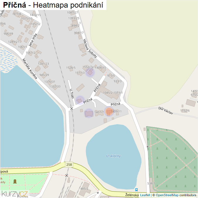 Mapa Příčná - Firmy v ulici.