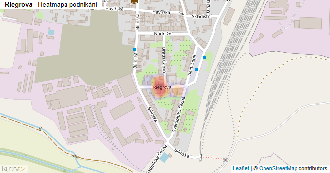 Riegrova - mapa podnikání