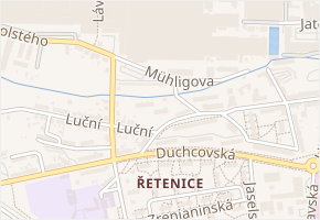 Rybniční v obci Duchcov - mapa ulice