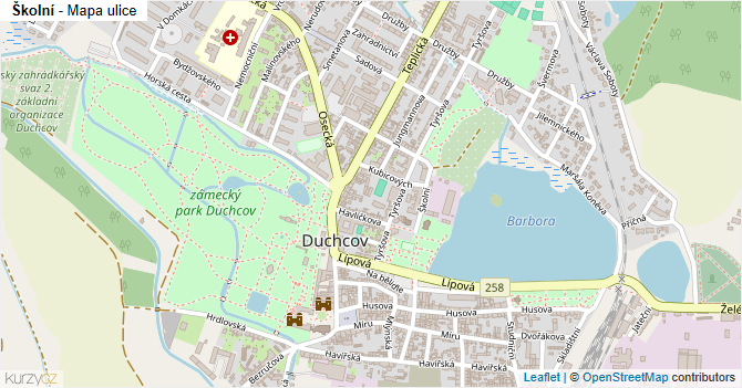 Školní - mapa ulice