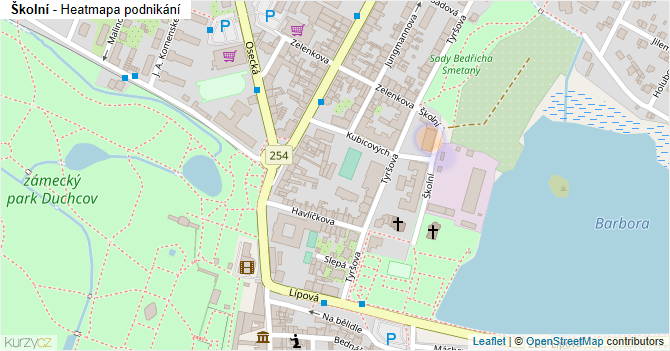 Školní - mapa podnikání