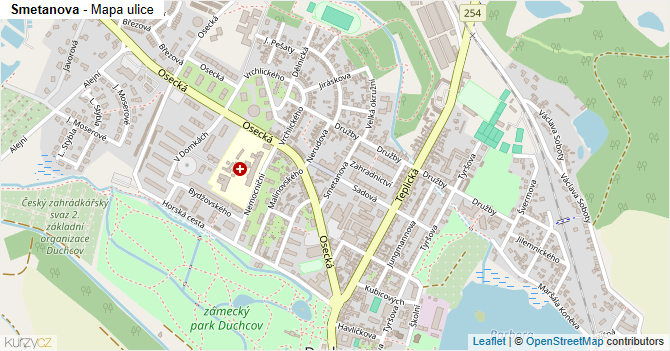 Smetanova - mapa ulice