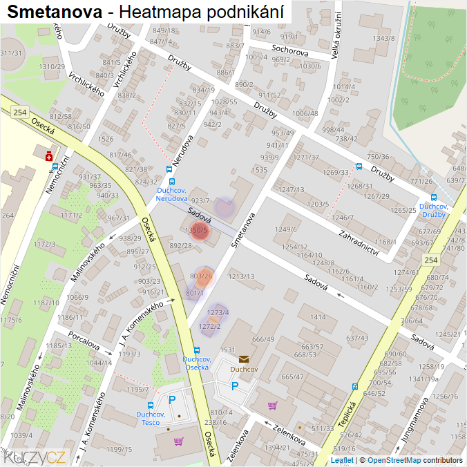 Mapa Smetanova - Firmy v ulici.