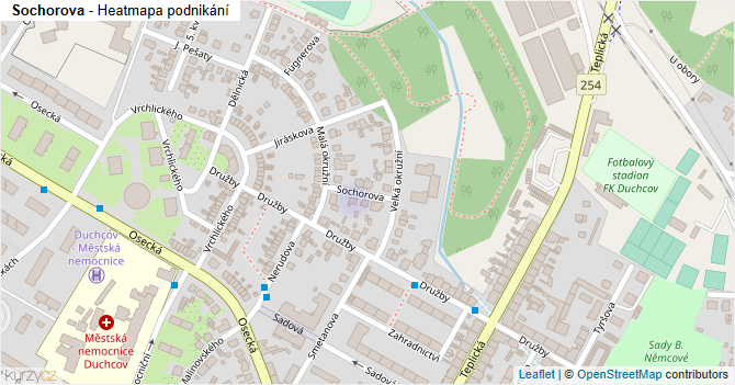 Sochorova - mapa podnikání