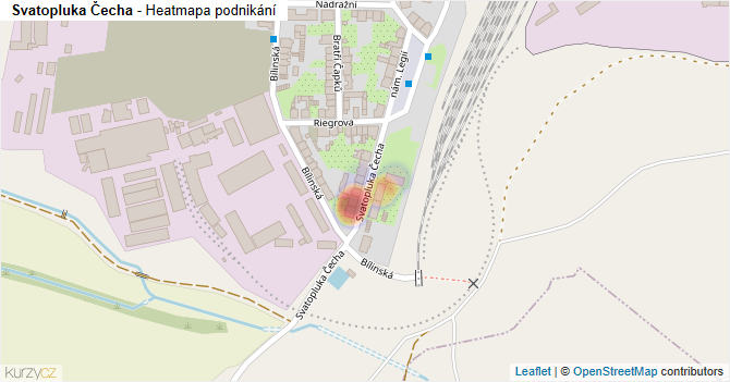 Svatopluka Čecha - mapa podnikání