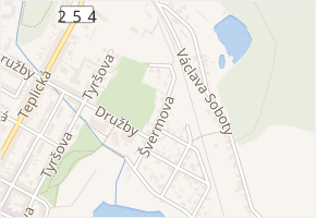 Švermova v obci Duchcov - mapa ulice