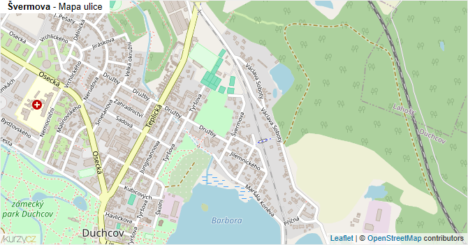 Švermova - mapa ulice