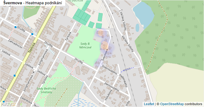 Švermova - mapa podnikání