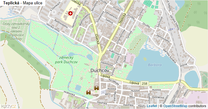 Teplická - mapa ulice