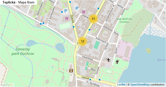 Teplická - mapa firem