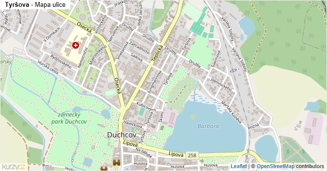 Tyršova - mapa ulice