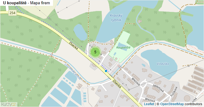 U koupaliště - mapa firem