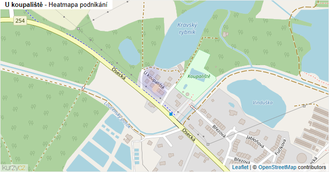 U koupaliště - mapa podnikání