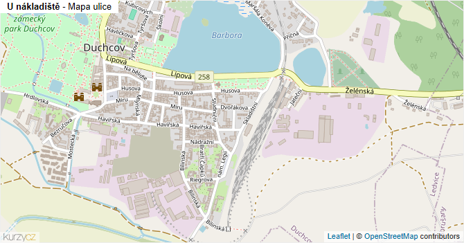 U nákladiště - mapa ulice