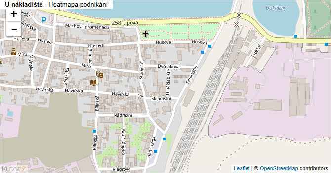 U nákladiště - mapa podnikání