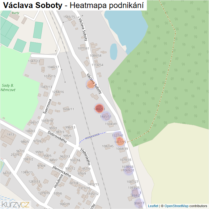 Mapa Václava Soboty - Firmy v ulici.