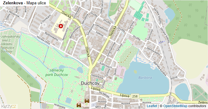 Zelenkova - mapa ulice
