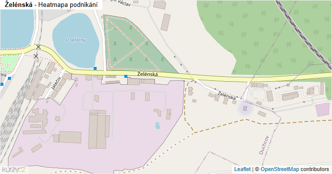 Želénská - mapa podnikání
