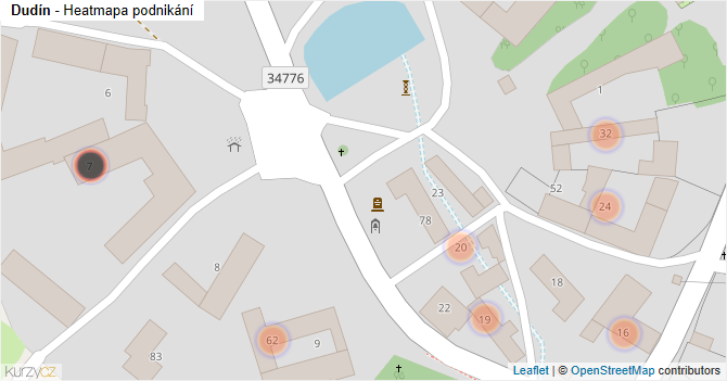 Dudín - mapa podnikání