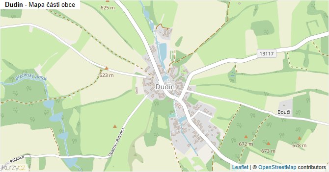 Dudín - mapa části obce