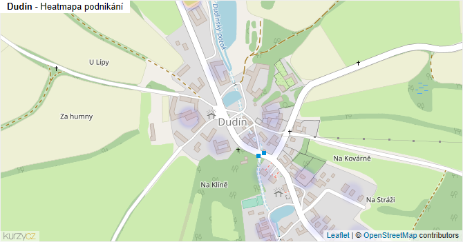 Dudín - mapa podnikání