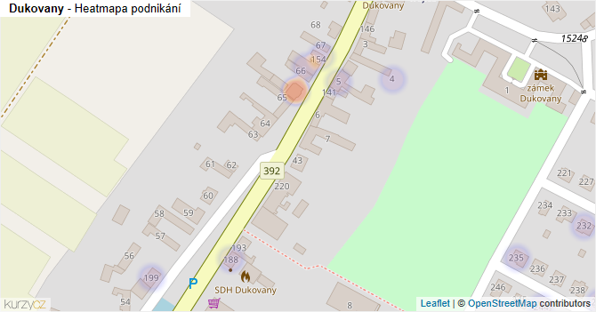 Dukovany - mapa podnikání
