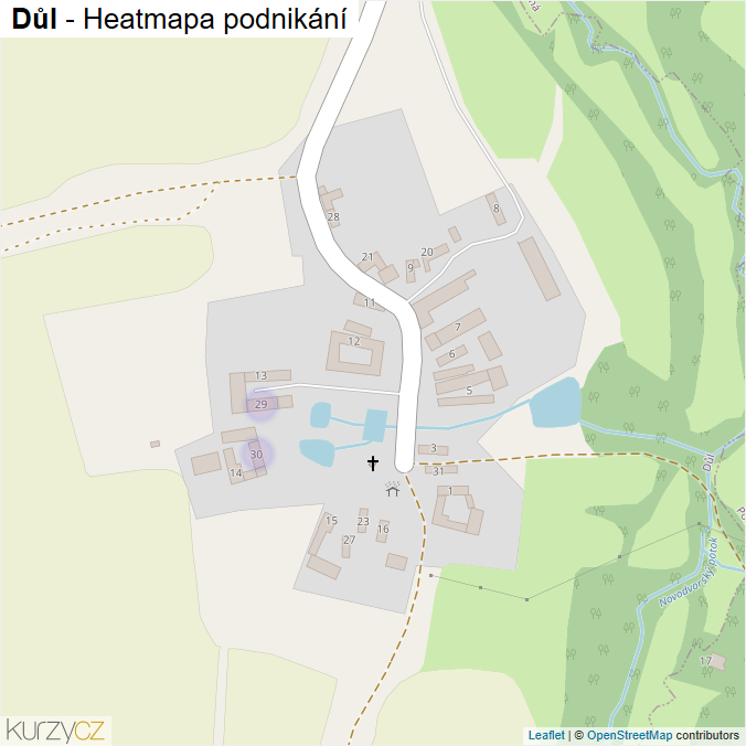 Mapa Důl - Firmy v části obce.