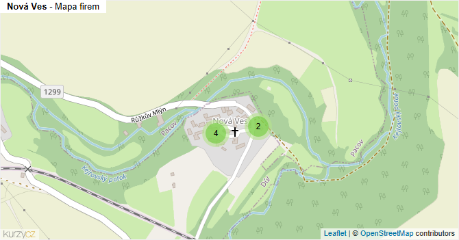 Nová Ves - mapa firem