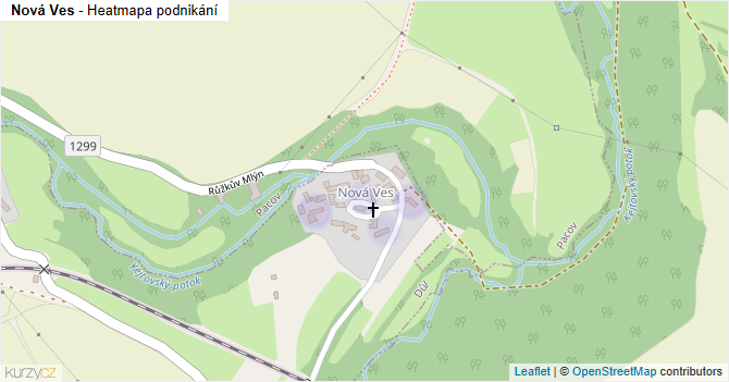 Nová Ves - mapa podnikání
