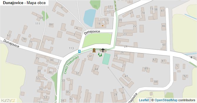 Dunajovice - mapa obce