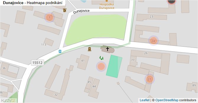 Dunajovice - mapa podnikání